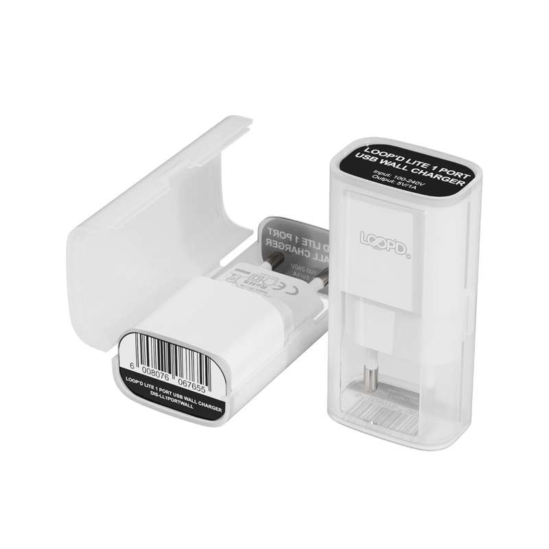 Loopd LITE 5W Wall Charger - 1 Port Charging Adapter - White