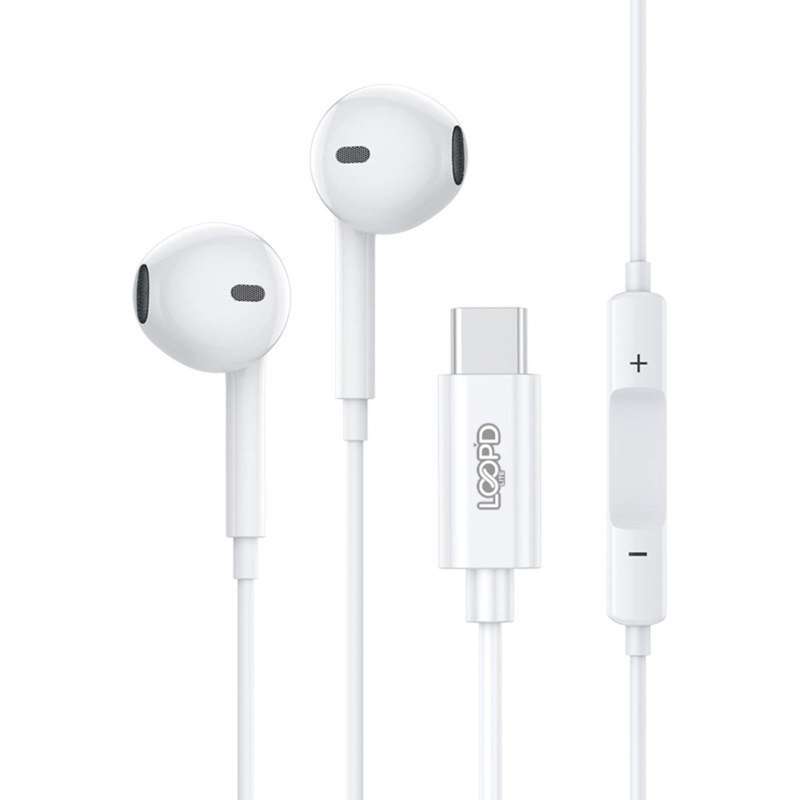 Loopd Lite Wired USB C in Ear Earphones - White