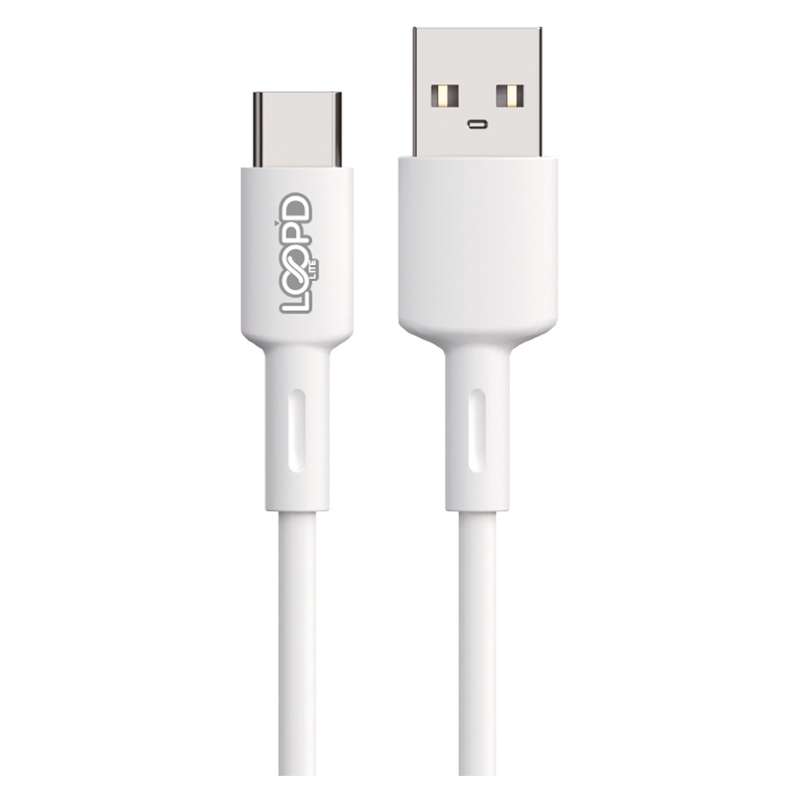 LOOPD LITE 12W USB A To Type C Cable - 1m White