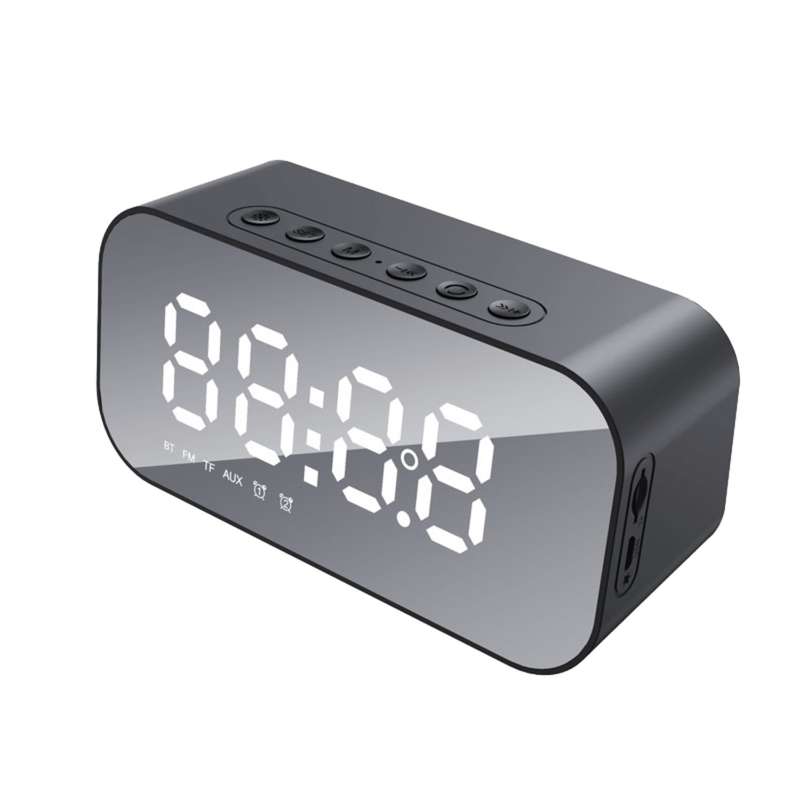 HAVIT Radio Alarm Clock Portable Bluetooth Speaker  Black