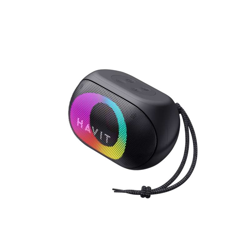 HAVIT RGB Lights Portable Bluetooth Speaker  Small  Black