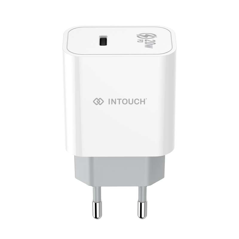INTOUCH 20W Wall Charger - 1 Port PD Charger - White