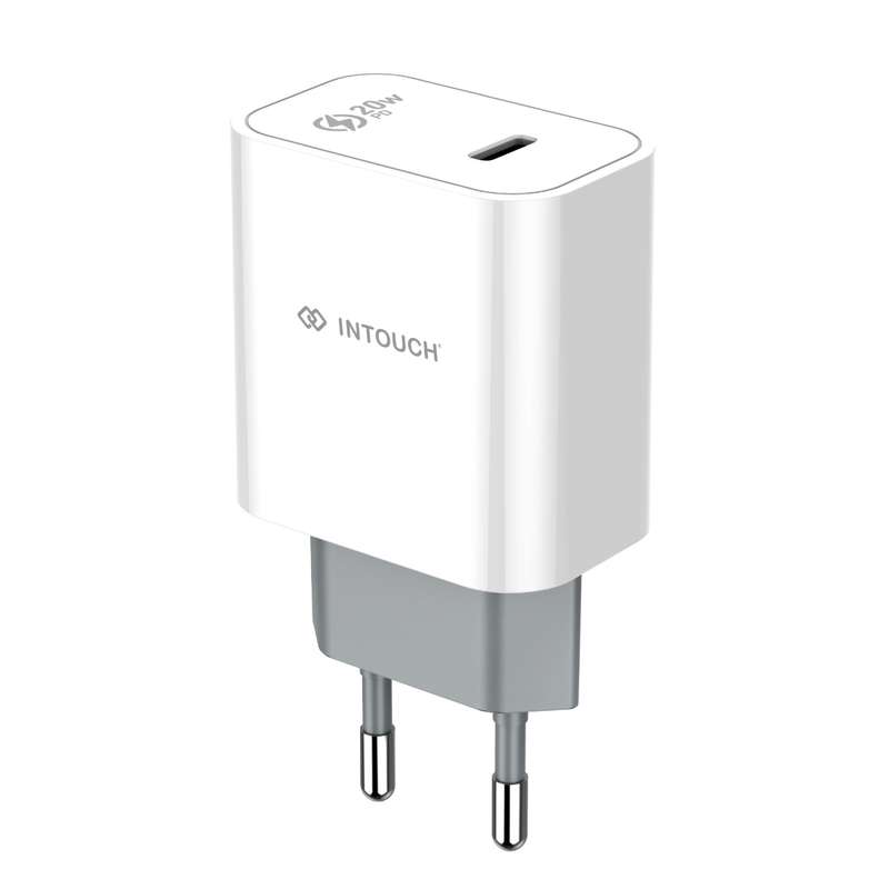 INTOUCH 20W Wall Charger - 1 Port PD Charger - White