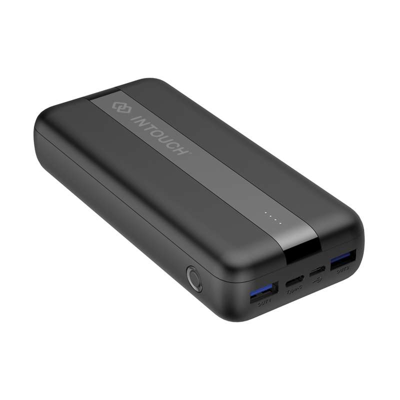 INTOUCH Power Bank 20000mAh - 20W PD Charger - Black