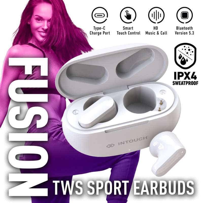INTOUCH Fusion TWS True Wireless Earbuds  White