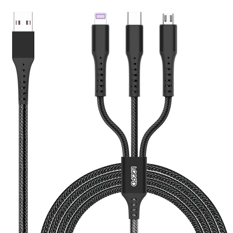 LOOPD 3 In 1 Lightning | Micro USB |Type-C 1.2M Multi Cable