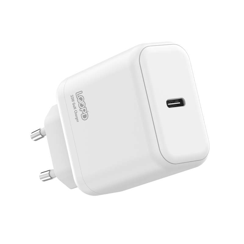 Loopd 33W Wall Charger - 1 Port Fast Charger - White