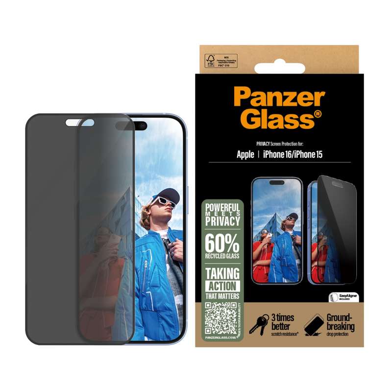 Apple iPhone 16 / 15 PanzerGlass Privacy Screen Protector
