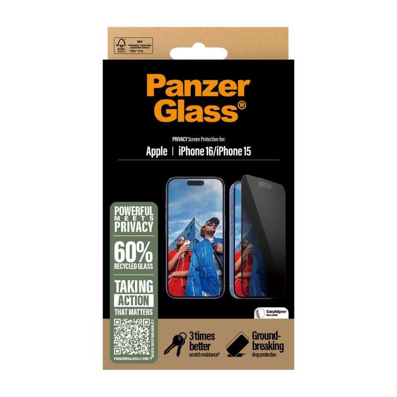 Apple iPhone 16 / 15 PanzerGlass Privacy Screen Protector