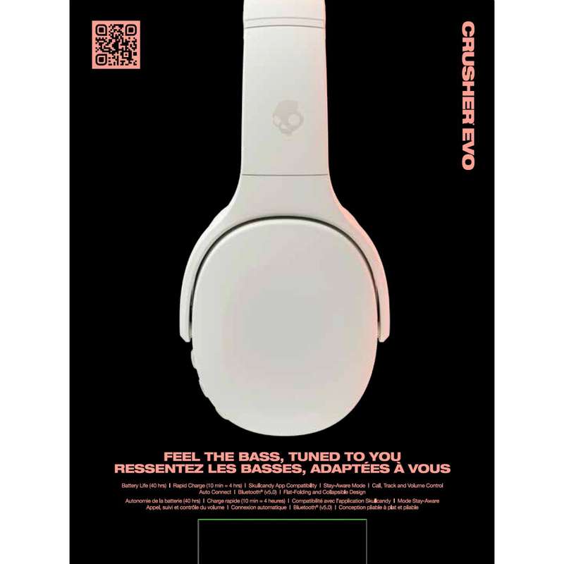 Skullcandy Crusher Noise Cancelling Headphones - Bone