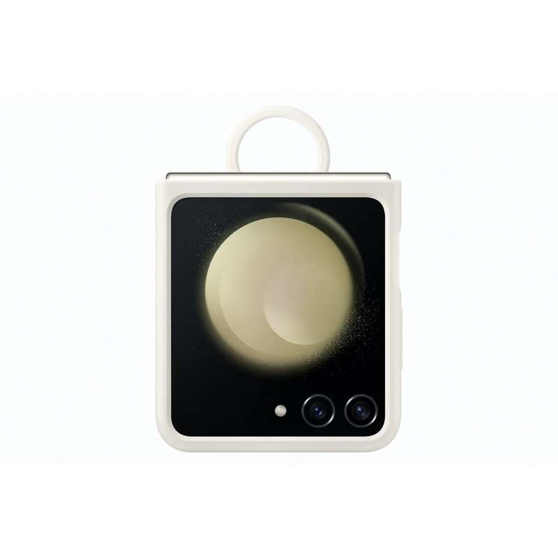 Samsung Galaxy Z Flip5 Silicone Case With Ring - Cream