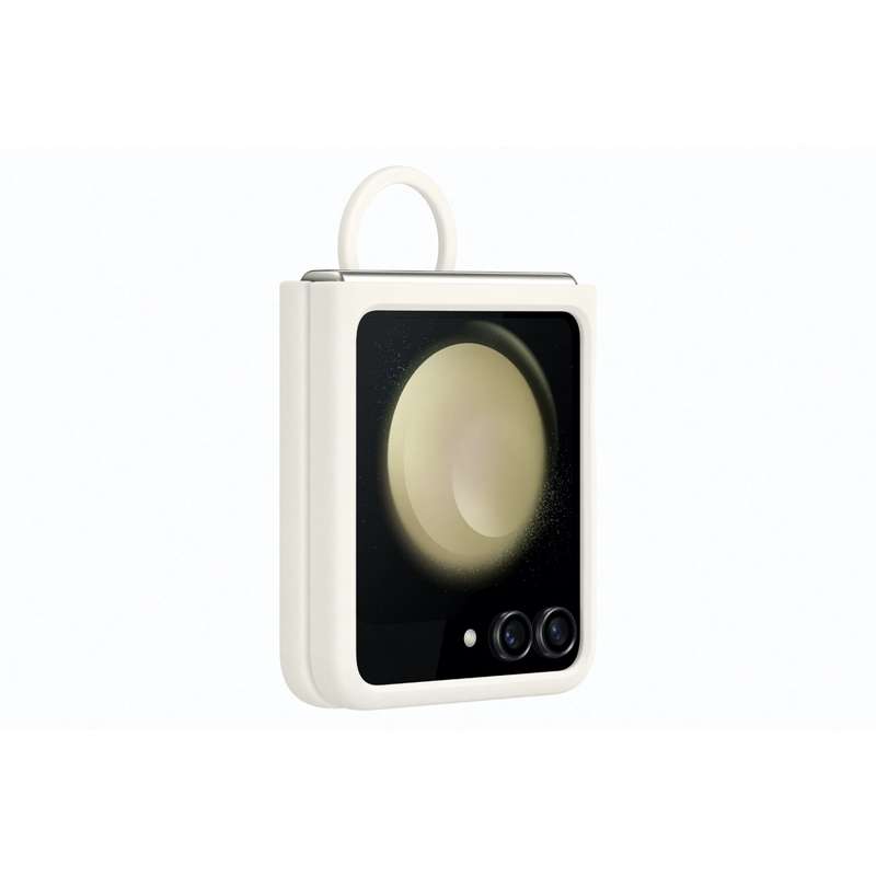 Samsung Galaxy Z Flip5 Silicone Case With Ring - Cream