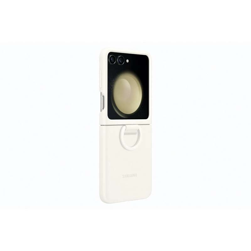 Samsung Galaxy Z Flip5 Silicone Case With Ring - Cream