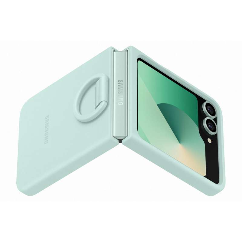 Samsung Galaxy Z Flip6 Silicone With Ring Case - Mint