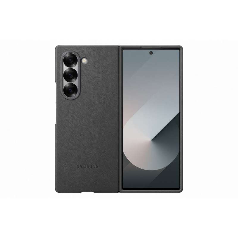 Samsung Galaxy Z Fold6 Case - Official Samsung Vegan Leather Cover - Grey