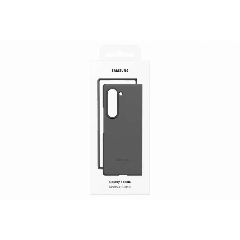 Samsung Galaxy Z Fold6 Case - Official Samsung Vegan Leather Cover - Grey