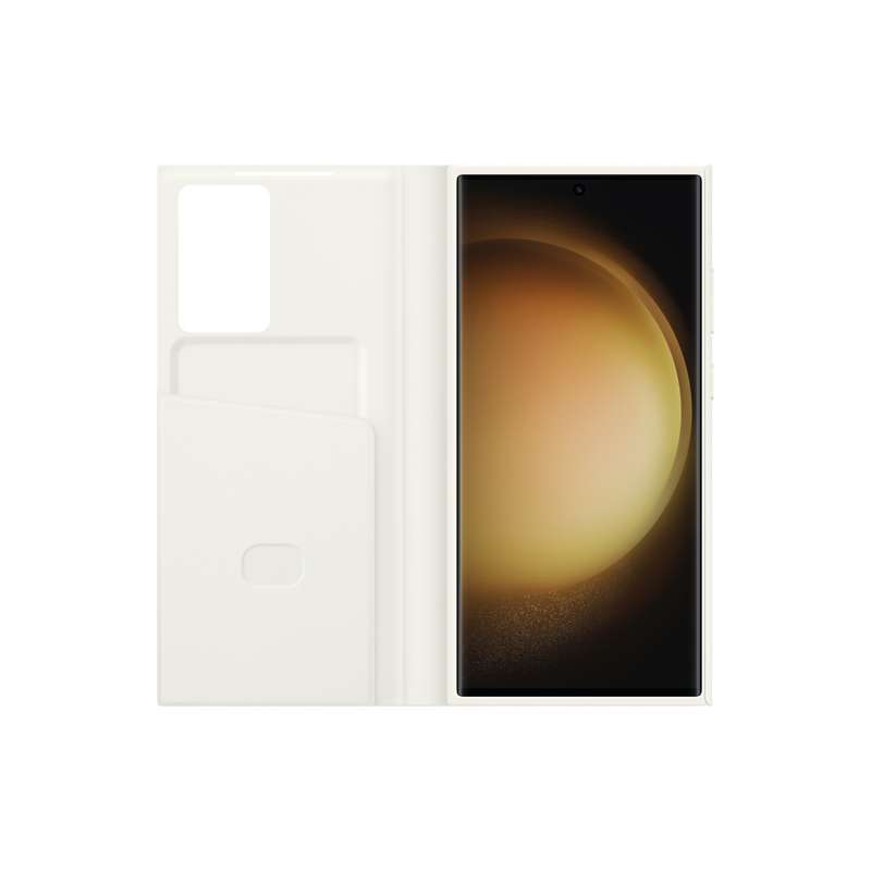 Original Samsung Galaxy S23 Ultra Smart View Flip Phone Cover Cream