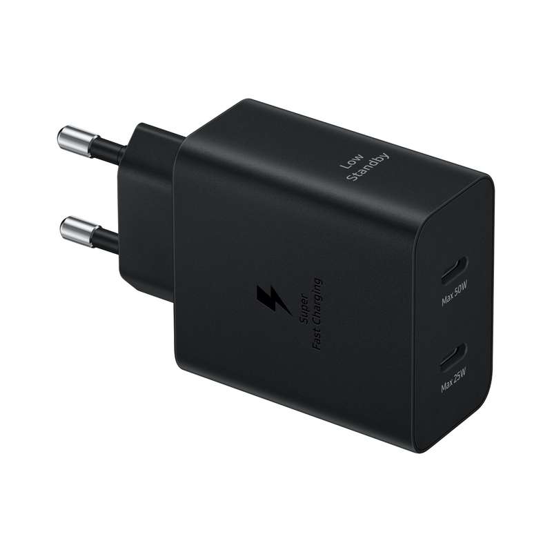 Samsung 50W Wall Charger - 2 Port Fast Charger - Black