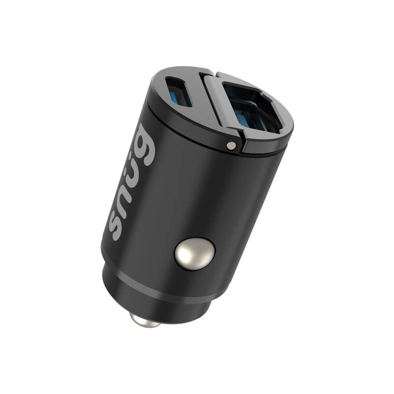 Snug 30W Car Charger - 2 Port Fast Charge - Black
