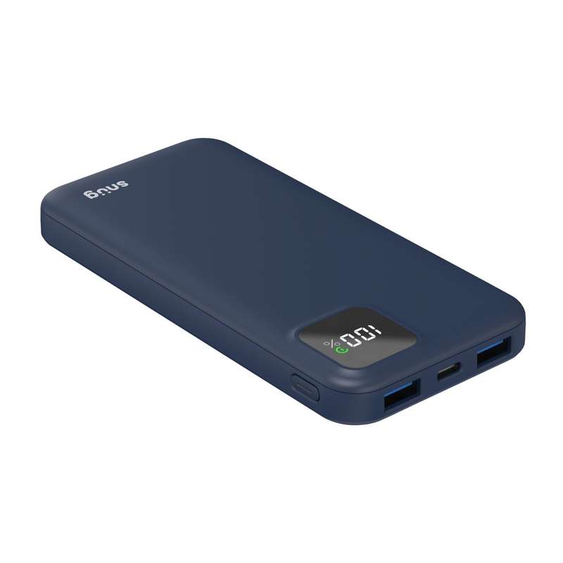 Snug Power Bank 10000mAh - Square Digital 20W PD Charger - Blue