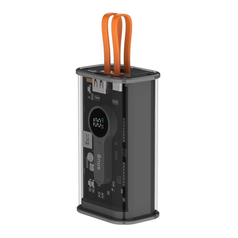 20W Transparent Snug 10000Mah Power Bank & Lightning To TypeC Cable