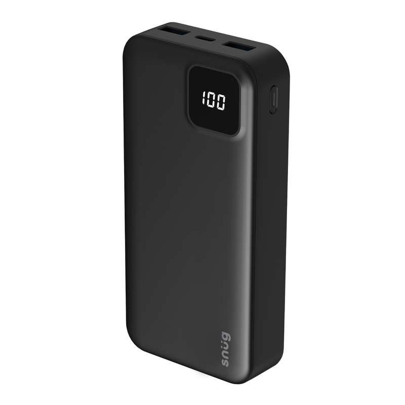 Snug 10W 20 000mAh Power Bank with Cable - Fast Charge Black