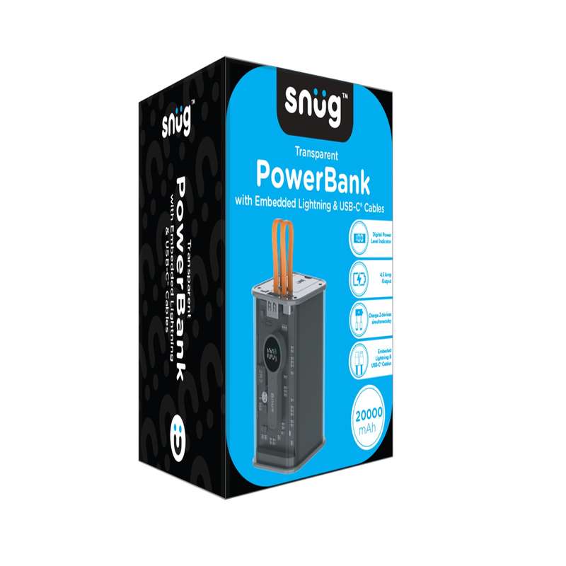 Snug 20W 20 000mAh Power Bank with Type-C to Lightning Cable