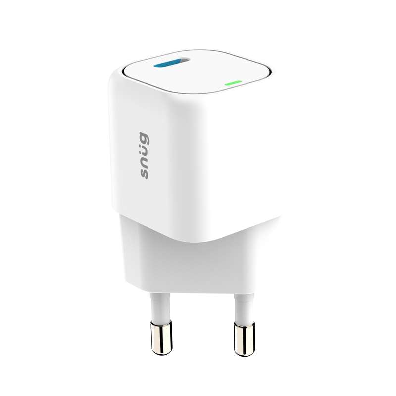 Snug 25W GaN Mini Wall Charger  Fast Charging Adapter White