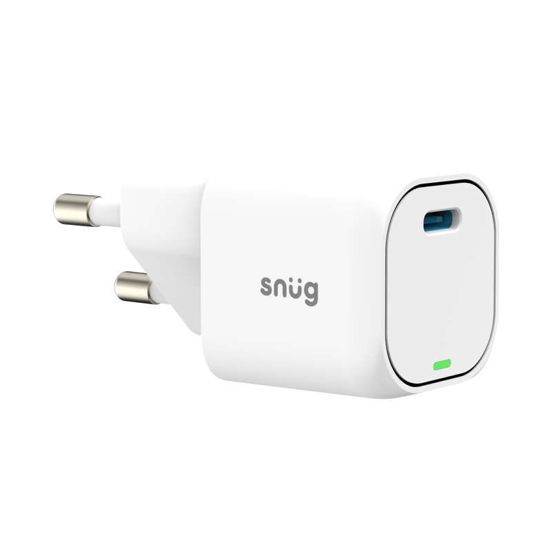 Snug 25W GaN Mini Wall Charger  Fast Charging Adapter White