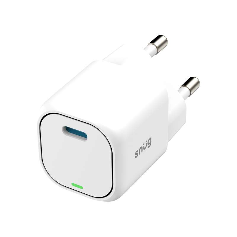 Snug 25W GaN Mini Wall Charger  Fast Charging Adapter White