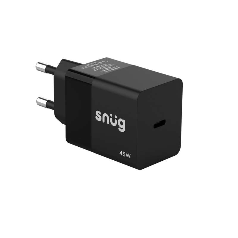 Snug 45W Wall Charger - 1 Port PD Fast Charger - Black