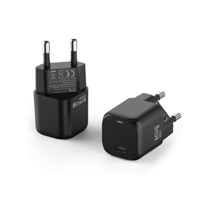 Snug 20W Wall Charger - 1 Port Fast Charging Adapter - Black