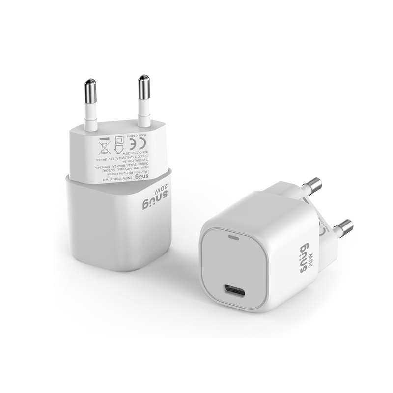 Snug 20W Wall Charger - 1 Port Fast Charger - White