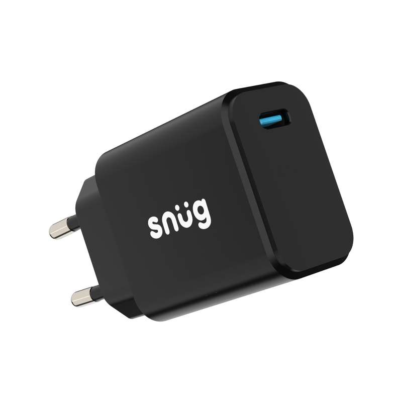Snug 25W GaN Charger - 1 Port Fast Charger - Black