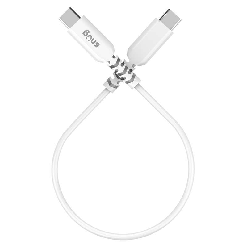 Snug 60W USB C To USB C Cable - 25Cm White