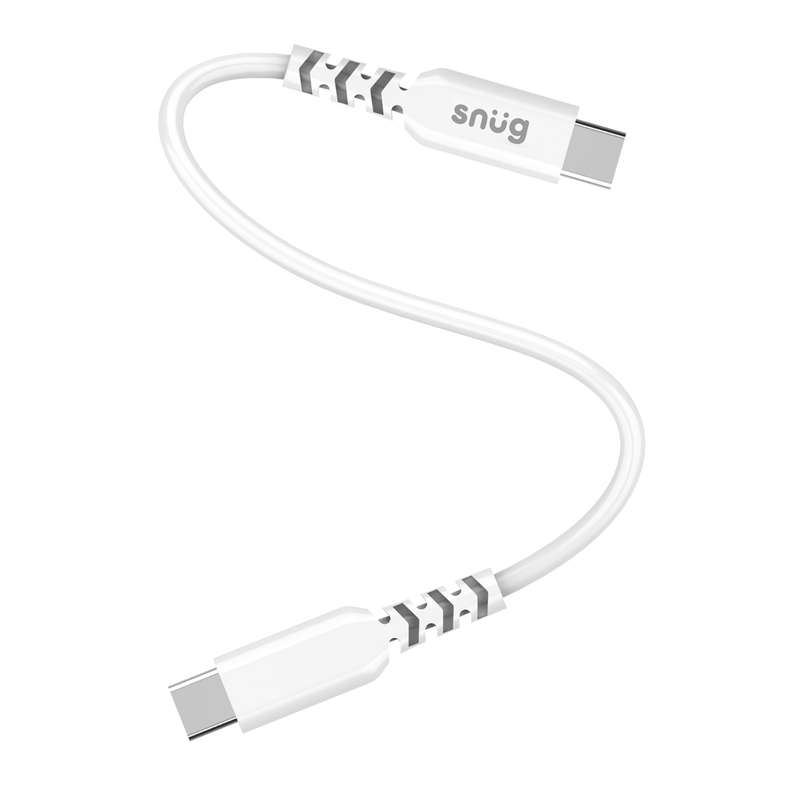 Snug 60W USB C To USB C Cable - 25Cm White