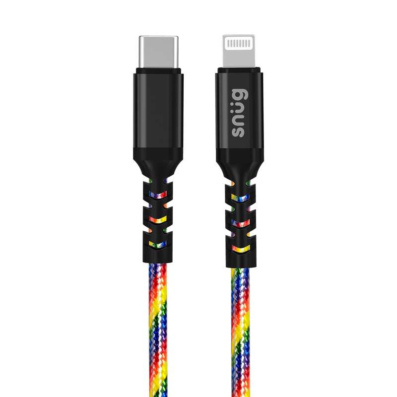 Snug TypeC To MFI Lightning 1.2 Metre Rainbow Cable