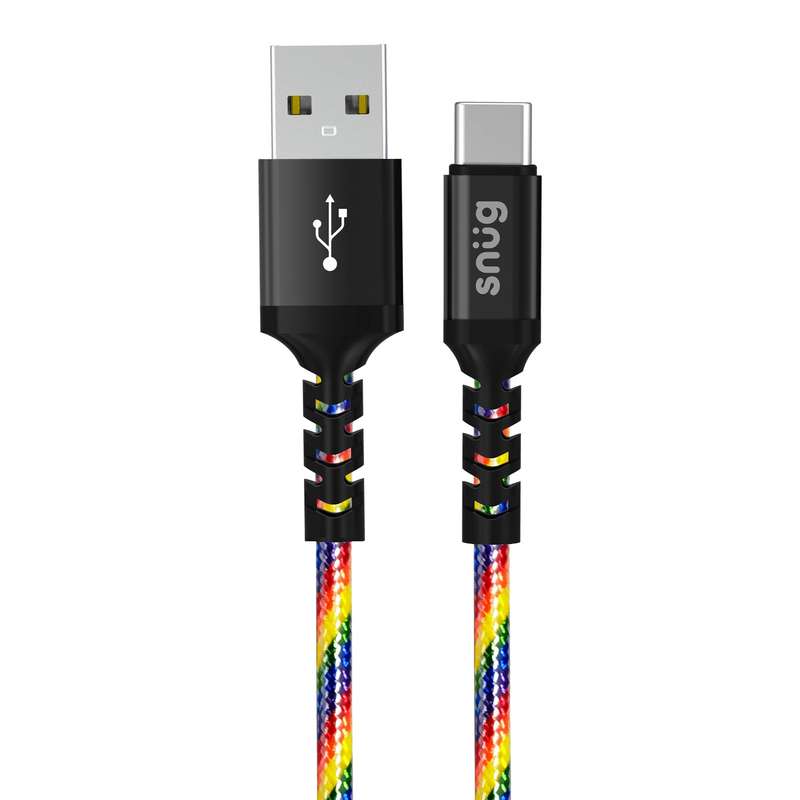 Snug USB To TypeC 1.2 Metre Rainbow Cable