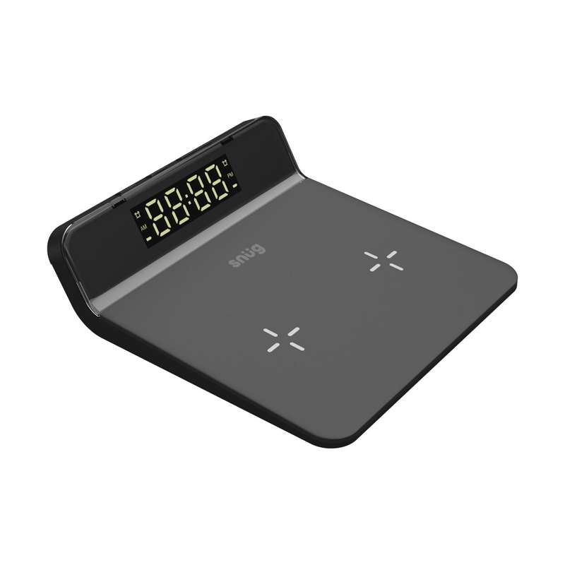 Snug Wireless Charger Clock Duo Charger Plate - 10W Black