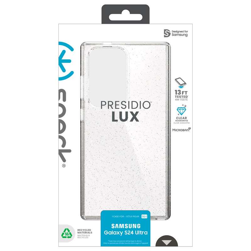 Samsung Galaxy S24 Ultra Speck Presidio Lux Glitter Case - Clear