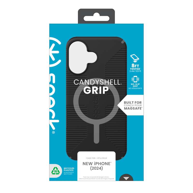 Apple iPhone 16 Speck Candyshell Grip MagSafe Case - Black
