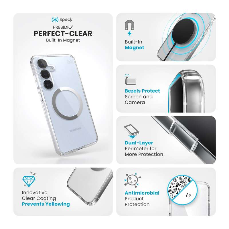 Samsung Galaxy S25+ Speck Presidio Perfect Clear Case - MagSafe