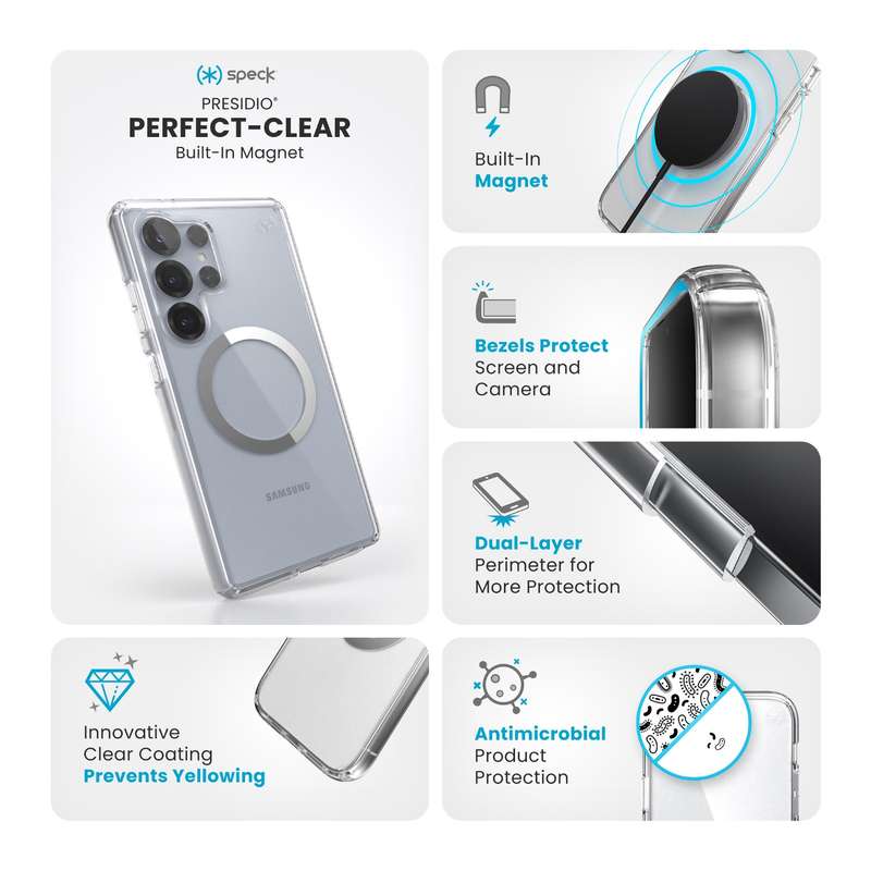 Samsung Galaxy S25 Ultra Speck Presidio Perfect Clear Case - MagSafe