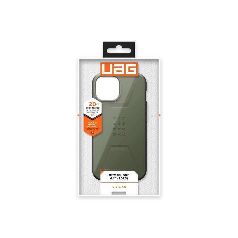 Apple iPhone 15 UAG Civilian MagSafe Case - Olive