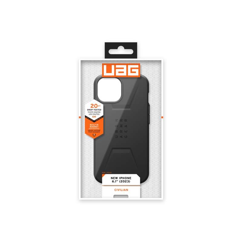 Apple iPhone 15 UAG Civilian MagSafe Case - Black