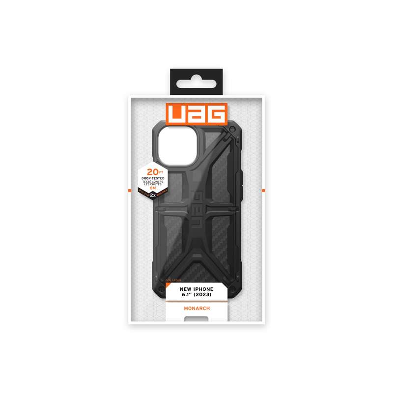 Apple iPhone 15 UAG Monarch Case - Carbon Fibre