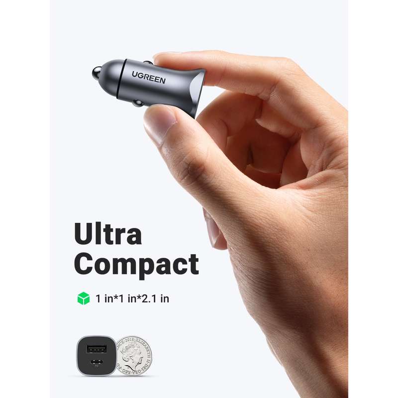 UGREEN 30W Car Charger  Fast Charge Charging Adapter 2 Port