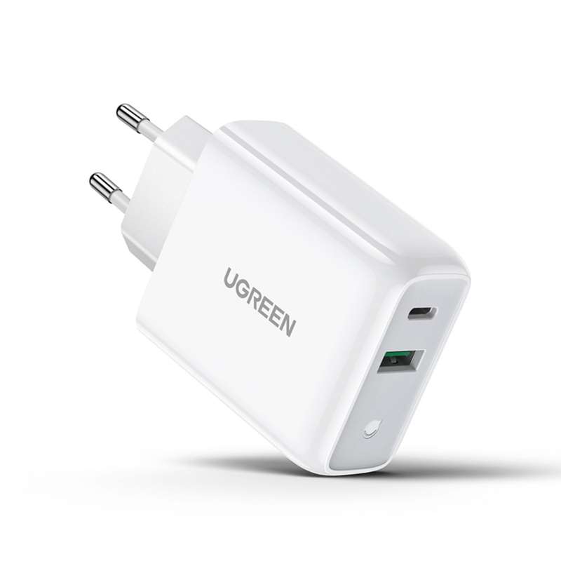 UGREEN 30W Wall Charger  Fast Charging Adapter 2 Port White