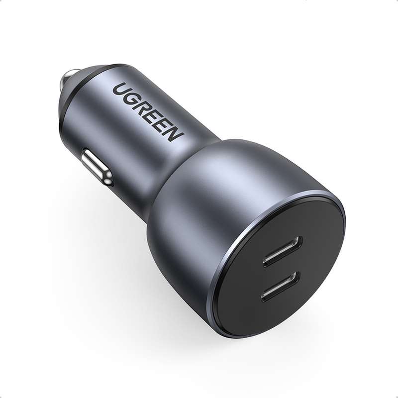 UGREEN 50W Car Charger - 2 Port PD Fast Charger Grey