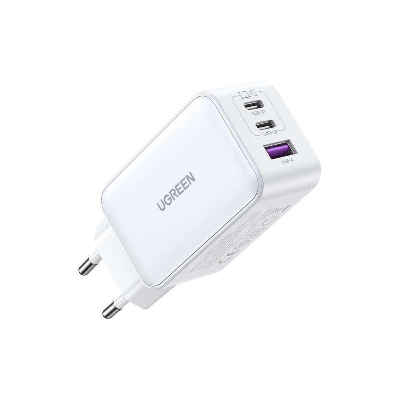 UGREEN 65W GaN Charger - 3 Port Fast Charger - White